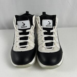 Unisex Shaq Youth Sz 1 Basketball Sneakers Black White Lace Up